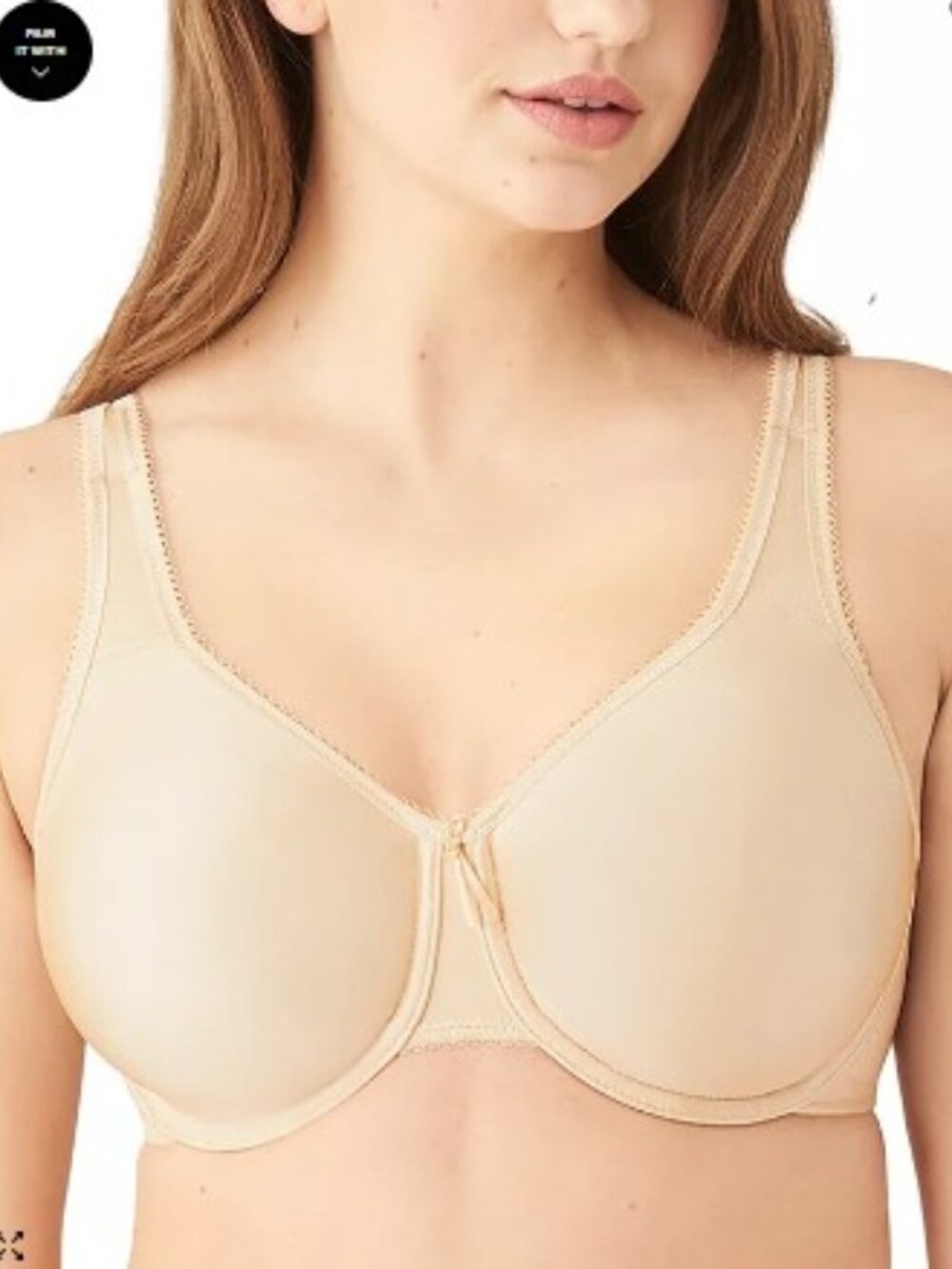 Wacoal Basic Beauty Nude Full-Figure Unlined Seamless Underwire Bra 855192‎ 38H